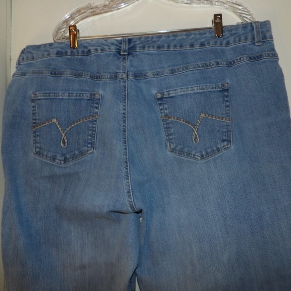 JMS Stretch Classic Denim Straight Leg Lighter Wash Jeans Sz 26W Short - Picture 5 of 6